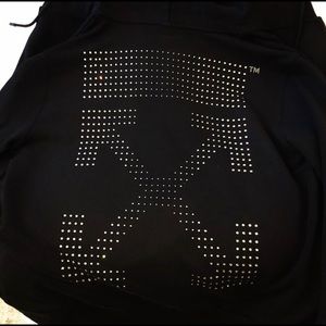 Off-White embellished logo hooded jacket